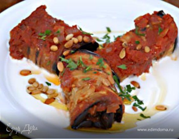 Фаршированные баклажаны под соусом Фаршированные баклажаны под соусом