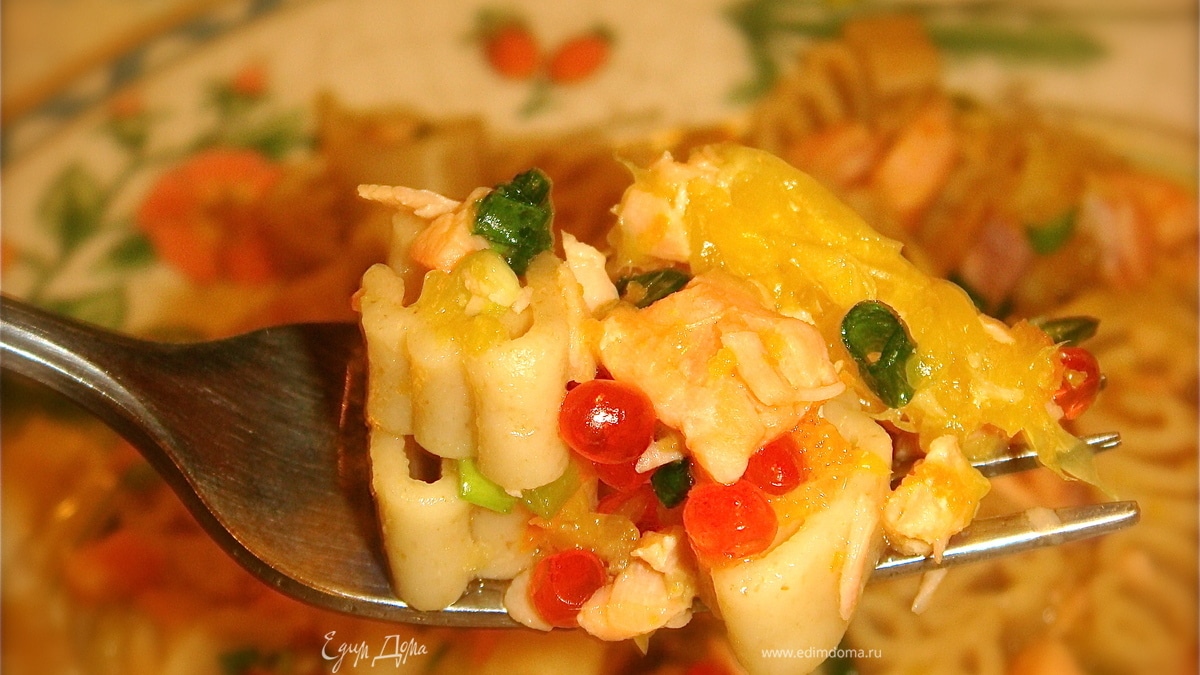 Паста с семгой и апельсинами от Фабио