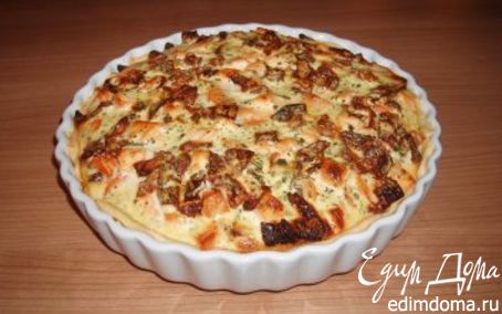 Рецепт Овощной пирог с лососем. (Gemüsequiche mit Lachs)