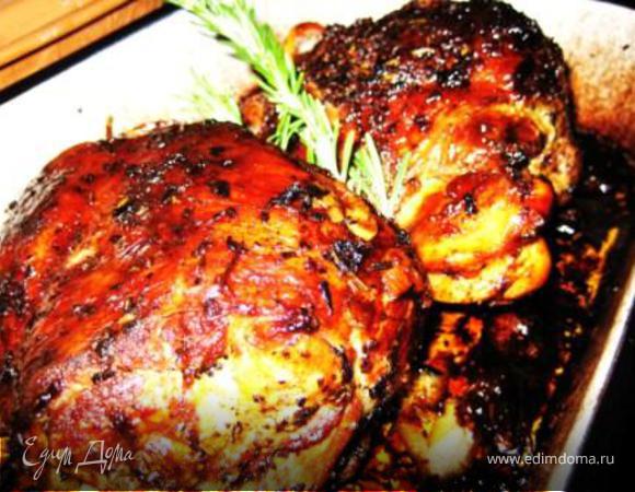 Баранья нога, запечённая в духовке. Баранья нога, запечённая в духовке.