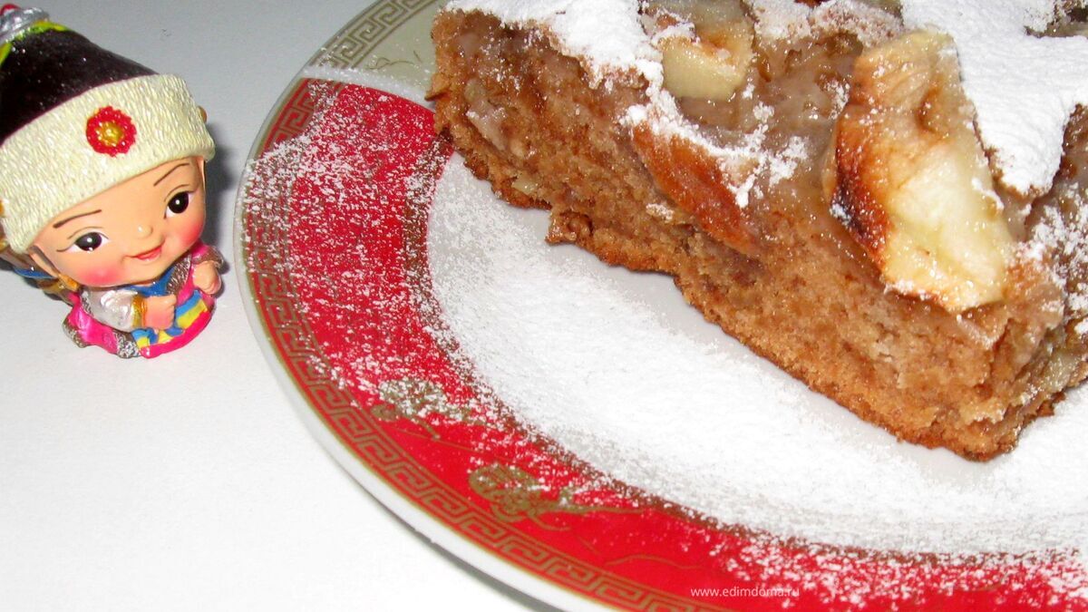 Постная яблочная коврижка