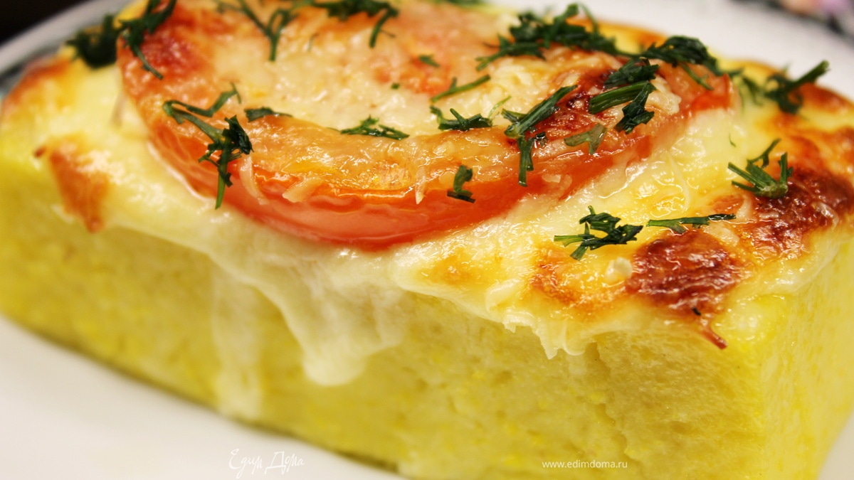 Запеченная полента под пармезаном