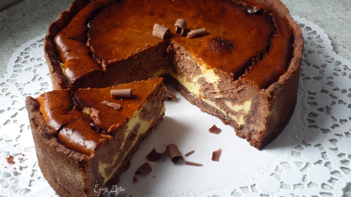 Мраморный шоколадный чизкейк