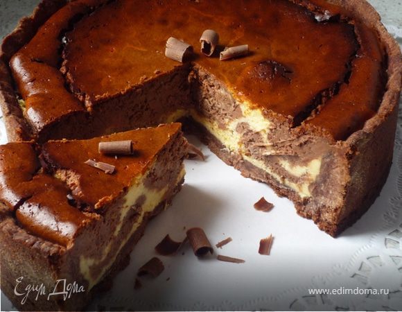 Мраморный шоколадный чизкейк Мраморный шоколадный чизкейк