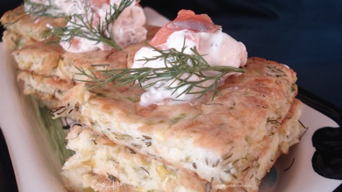 Флан из кабачков с кремом из форели