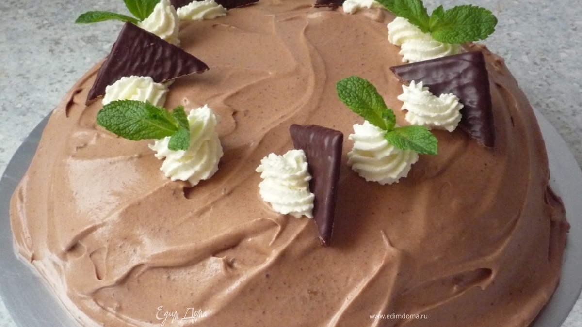 Лакомый шоколадно-мятный торт