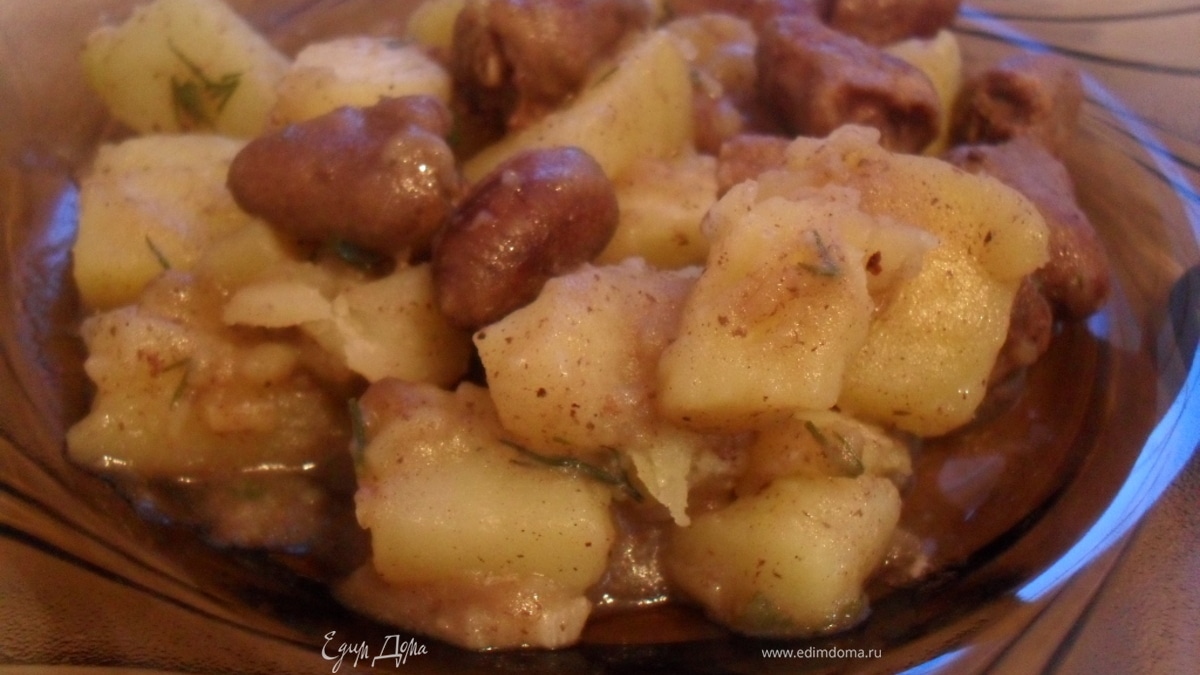 Бланкет с куриными сердечками.