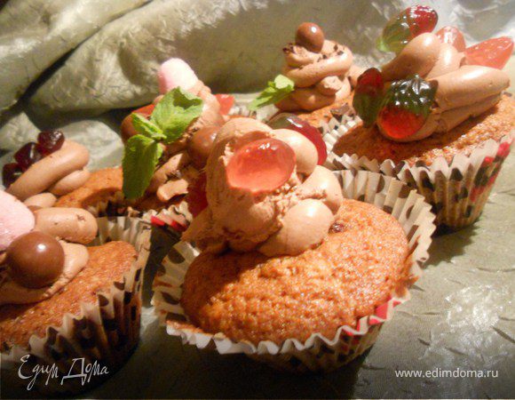 Шоколадные капкейки с вяленой клюквой Шоколадные капкейки с вяленой клюквой