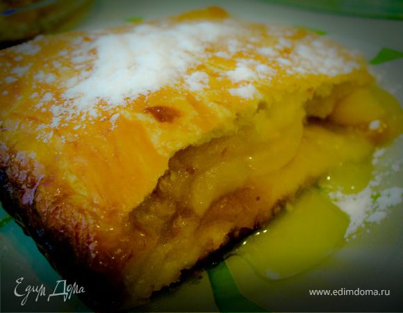 Пирог с персиками