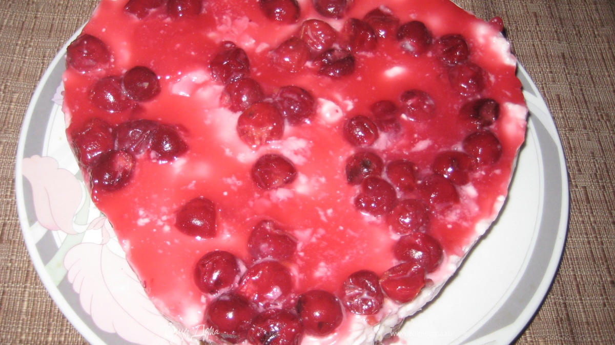 Вишнево-творожный десерт