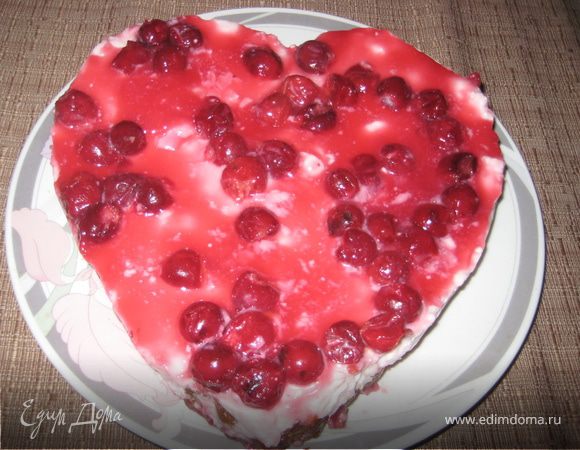 Вишнево-творожный десерт