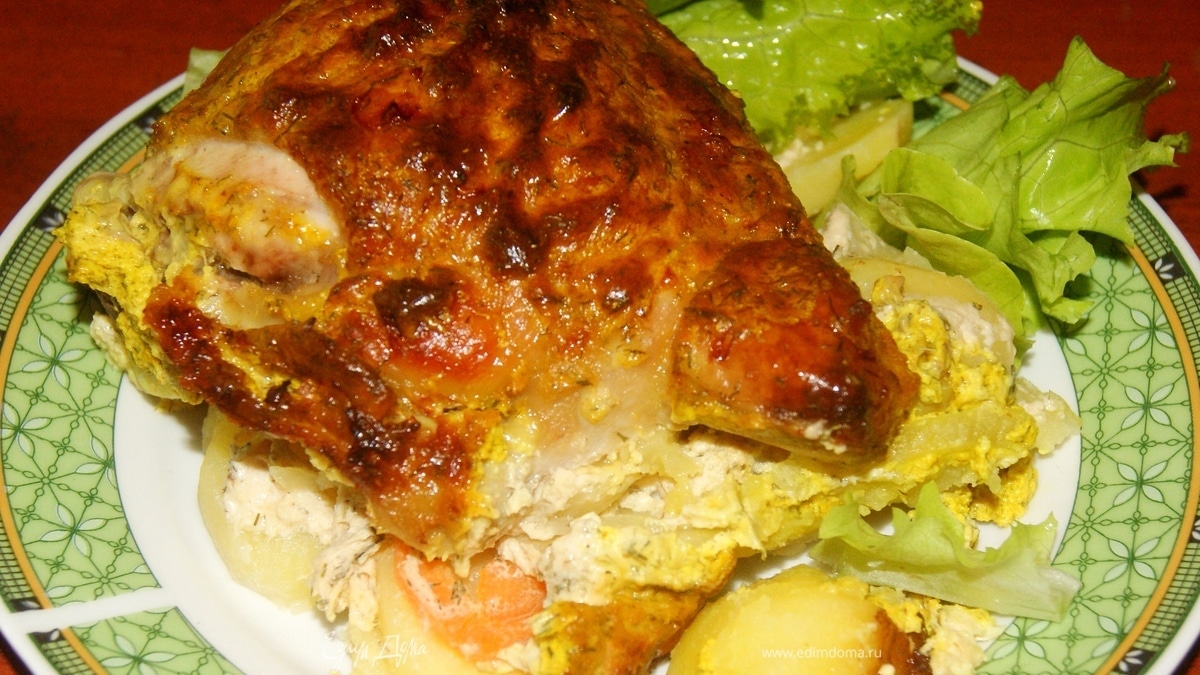 Запеченая курочка с картофелем!!!!