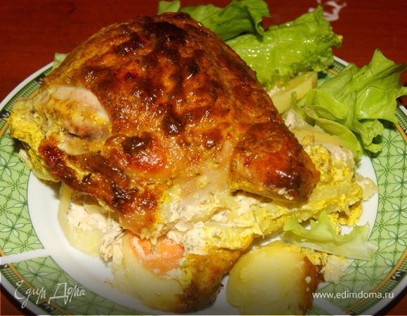 Запеченая курочка с картофелем!!!!
