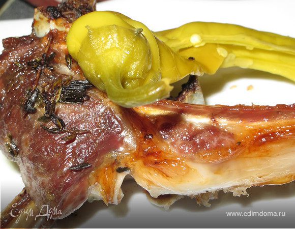 Баранина  с киви, чабрецом и перцем чили