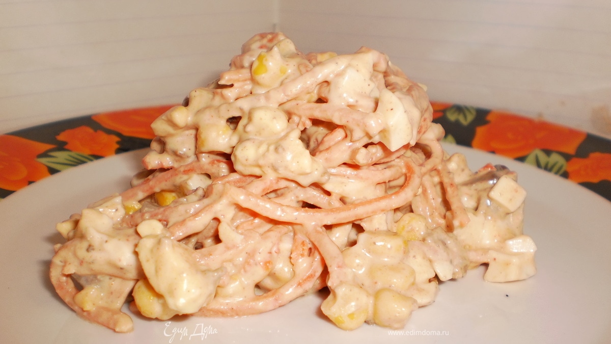 Печеночный салат с корейской морковкой