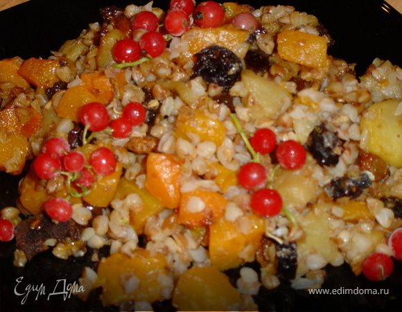 Постная запеканка из тыквы с гречкой