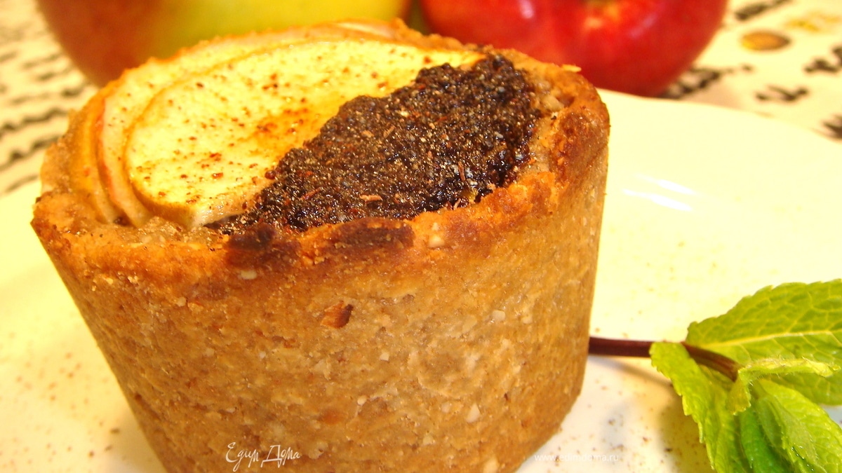 Маковое пирожное с яблоками. Постное и не очень.