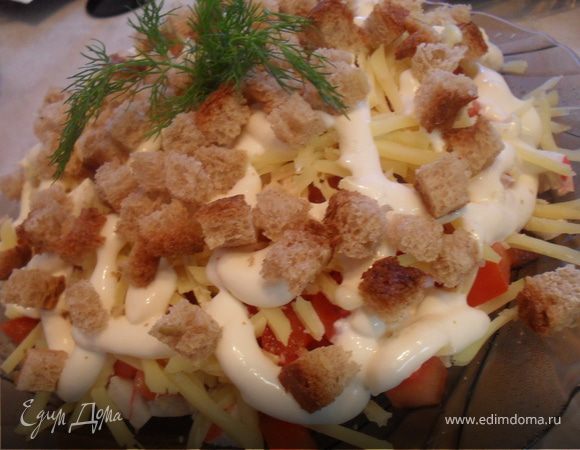 Салат с крабовым мясом. Салат с крабовым мясом.