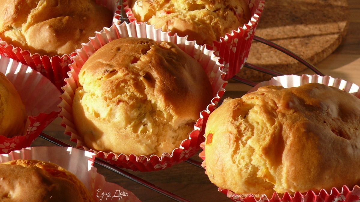 Маффины "Весна пришла!" с оливками и перцем