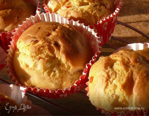 Маффины "Весна пришла!" с оливками и перцем Маффины "Весна пришла!" с оливками и перцем