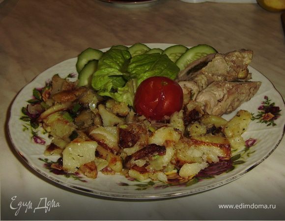 Рулетик с гарниром "картошка по-домашнему"