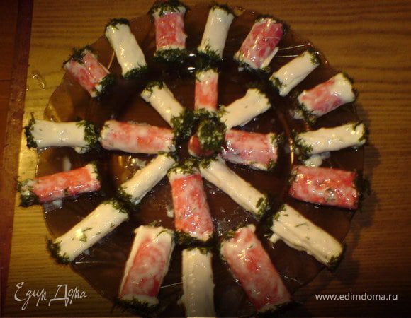 Закуска фаршированные крабовые палочки Закуска фаршированные крабовые палочки