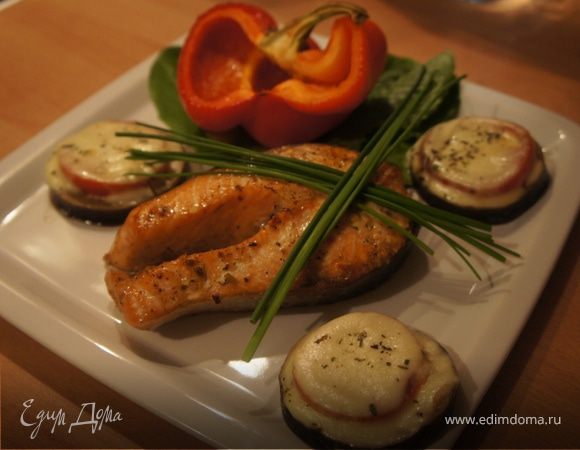 Семга-терияки с запеченными овощами