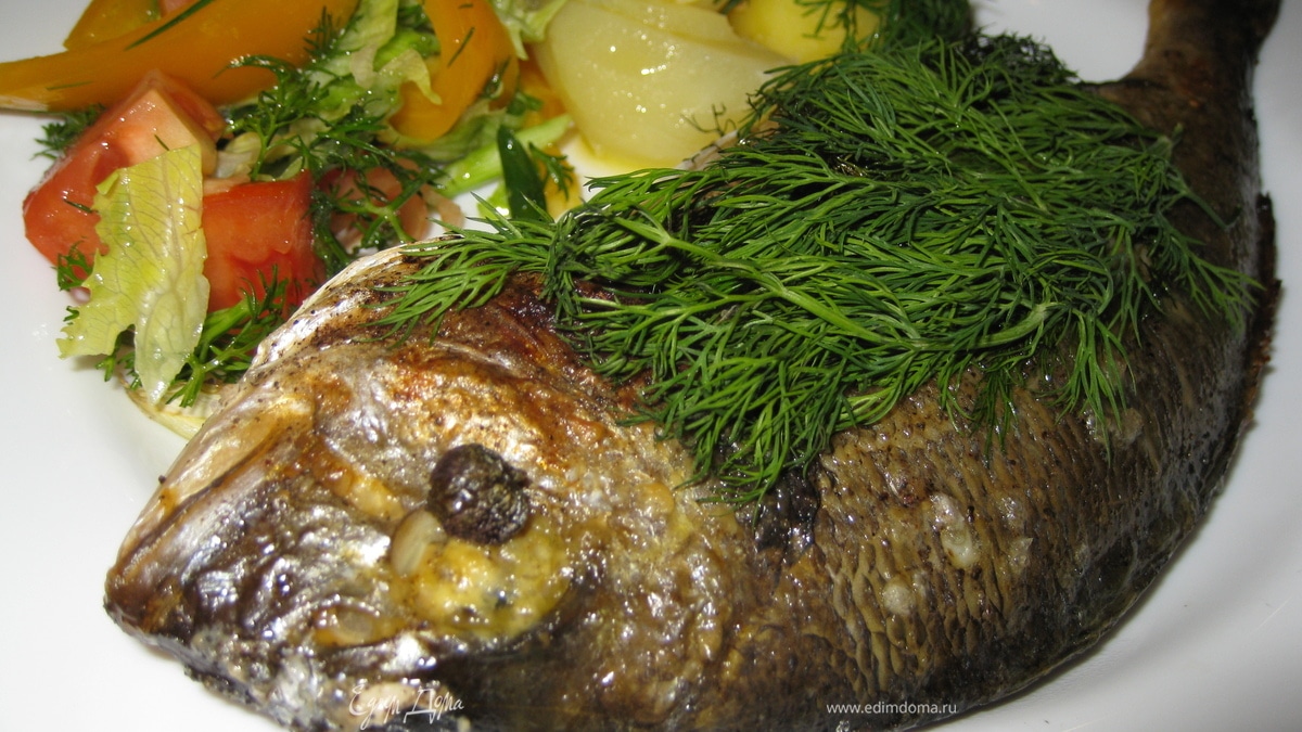 Дорадо под горчичным соусом