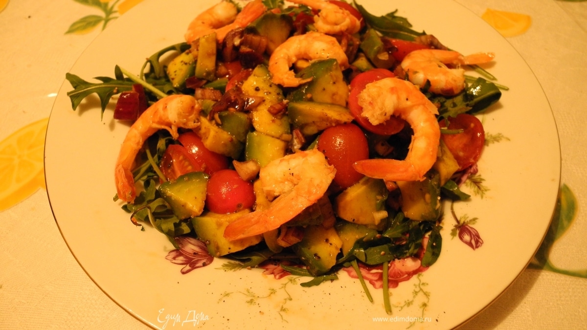 Мой любимый салат из креветок
