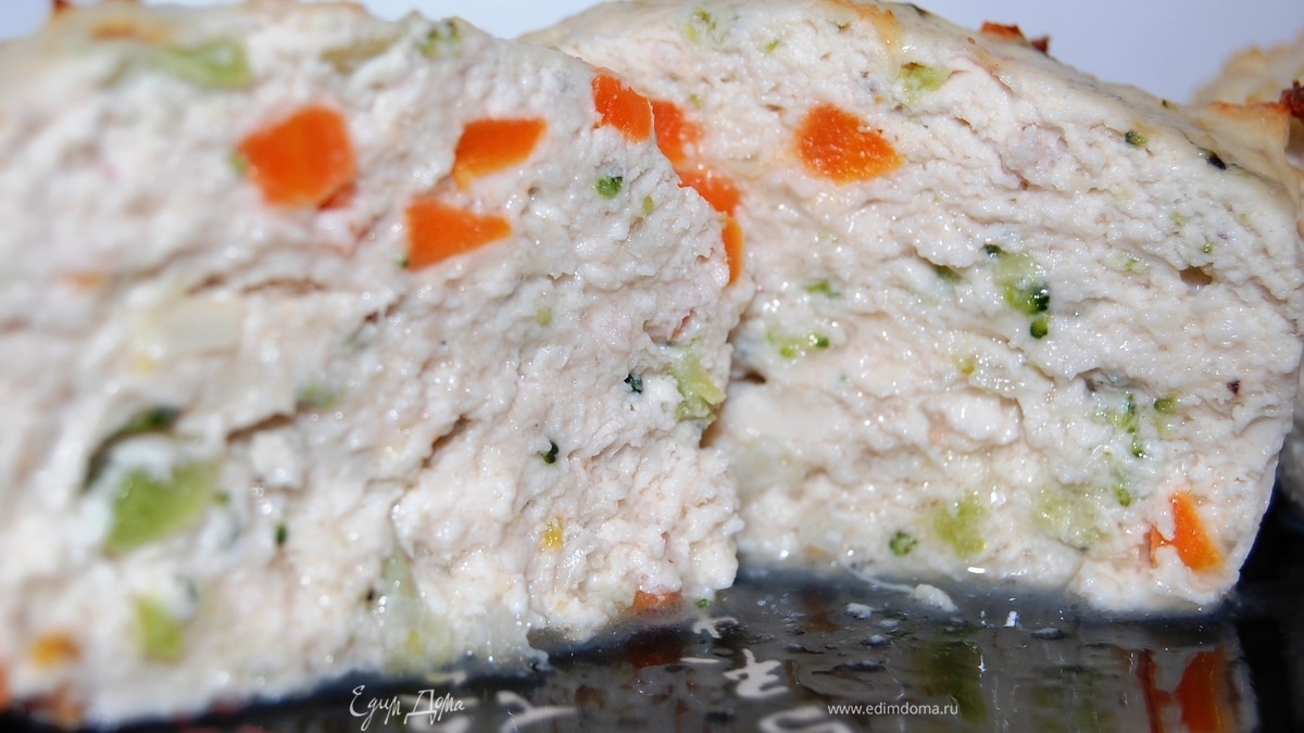Суфле из индейки с овощами.