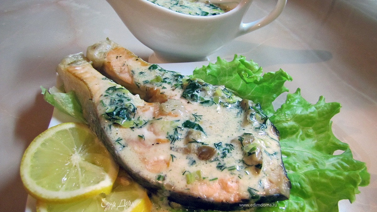 Форель с сырным соусом Viola с грибами