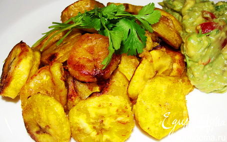 Рецепт Patacones con Guacomole - Жареные бананы с гуакомоле