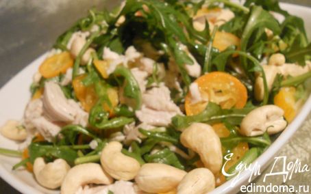 Рецепт Куриный салат с кумкватами и кешью