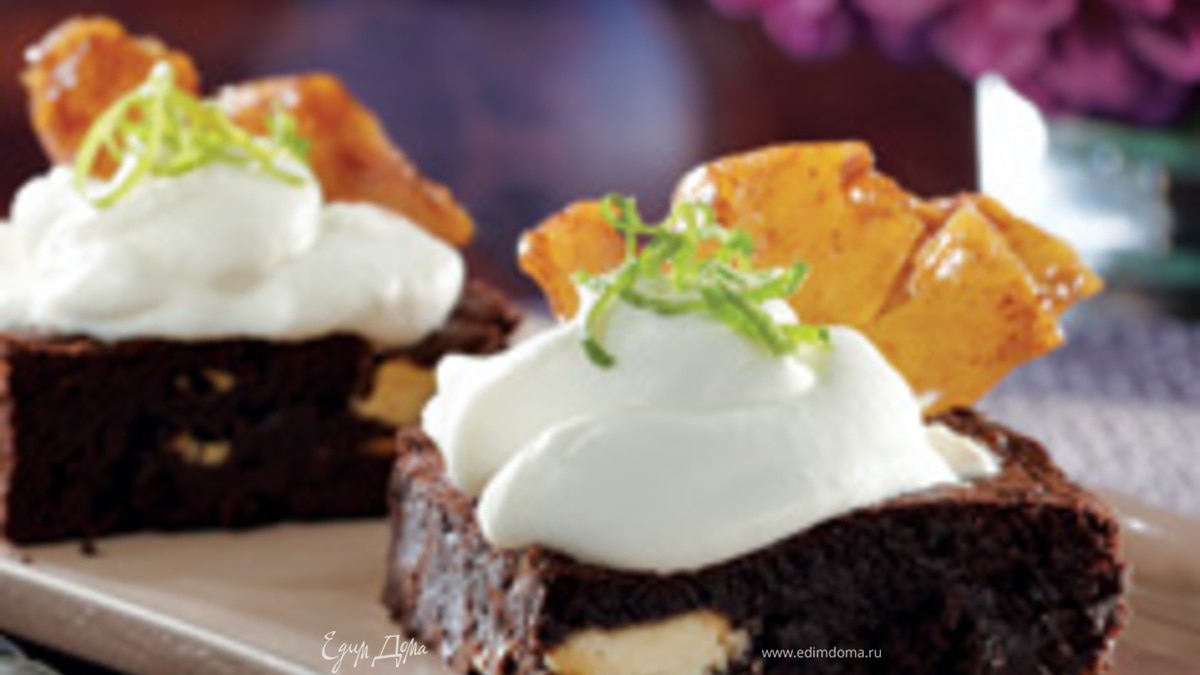 Brownie -Тройной шоколад с карамелизированным бананом