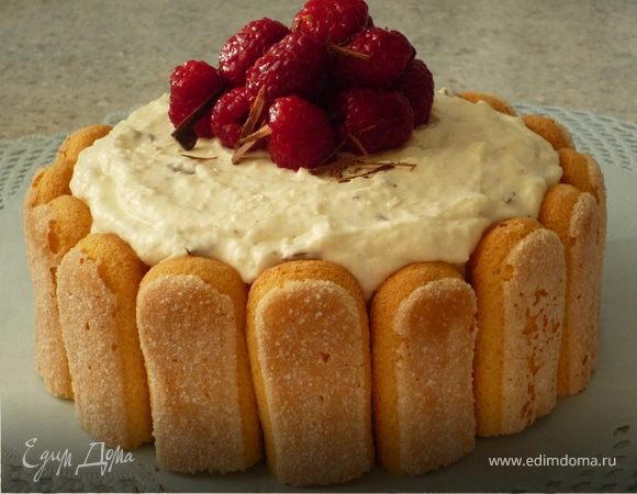 Хмельная шарлотка "Страчателла" с кремом из маскарпоне, вишневой водки и шоколадной крошки Хмельная шарлотка "Страчателла" с кремом из маскарпоне, вишневой водки и шоколадной крошки