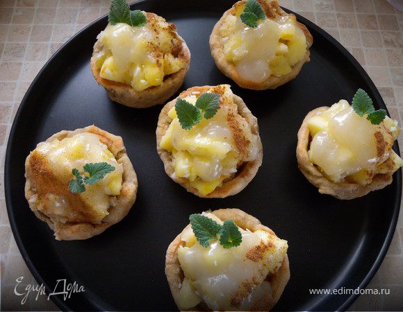 "Банановые корзинки с яблочно - кокосовым пудингом"(100% поста).