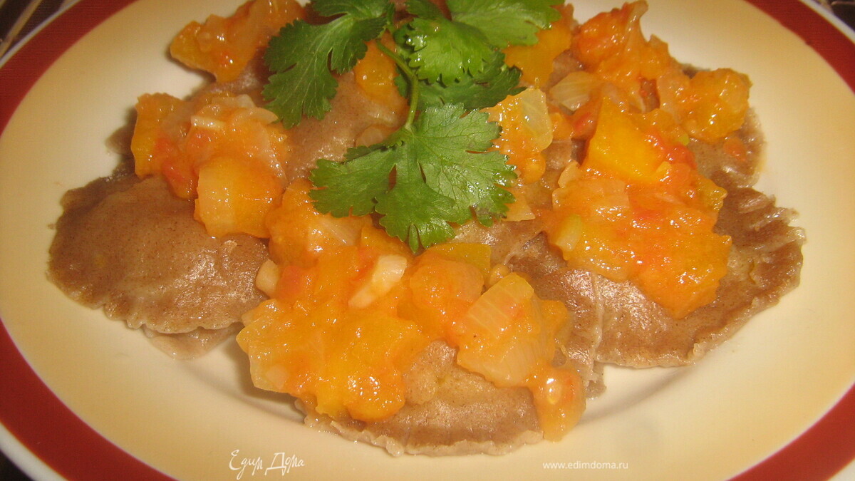 Постные вареники с тыквой