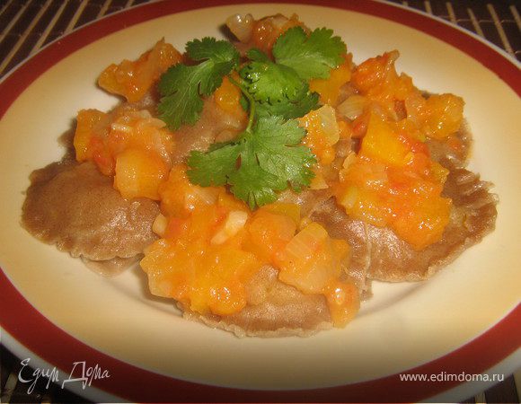 Постные вареники с тыквой Постные вареники с тыквой