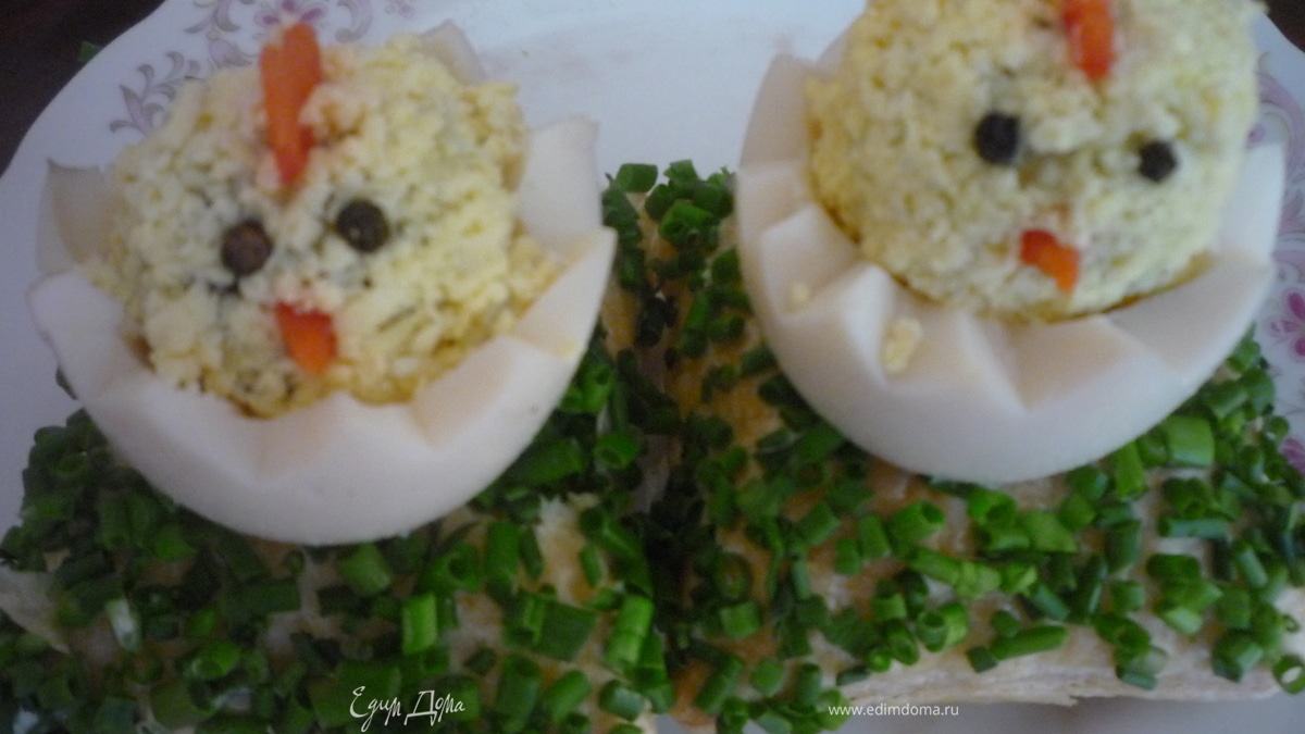 Фаршированные яйца "Цыплята"