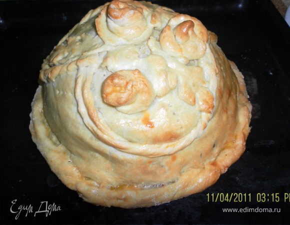 Русский слоенный пирог с семгой