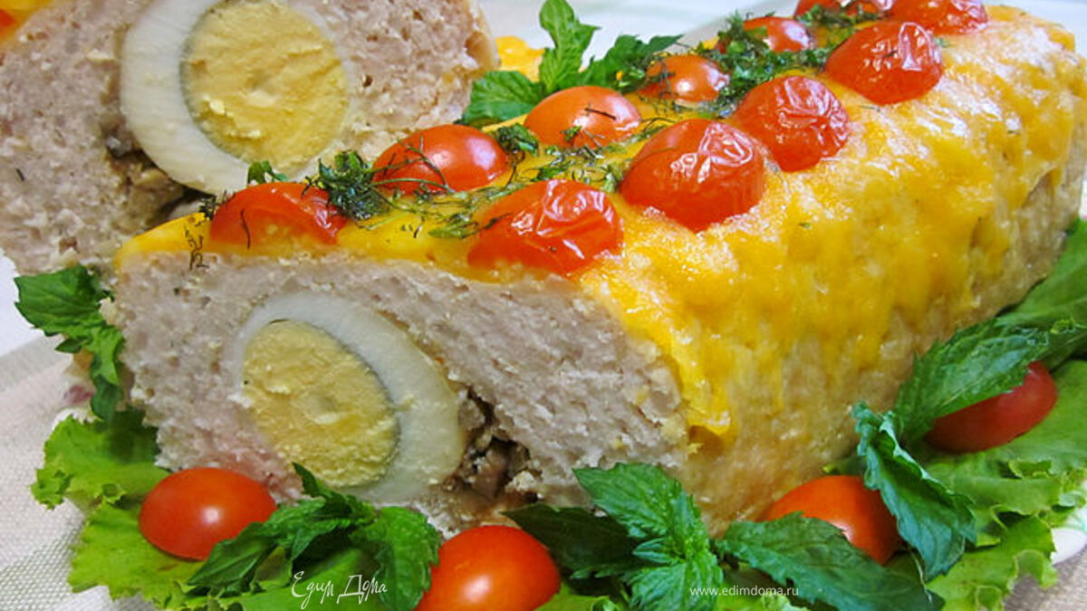 Куриный рулет с яйцом