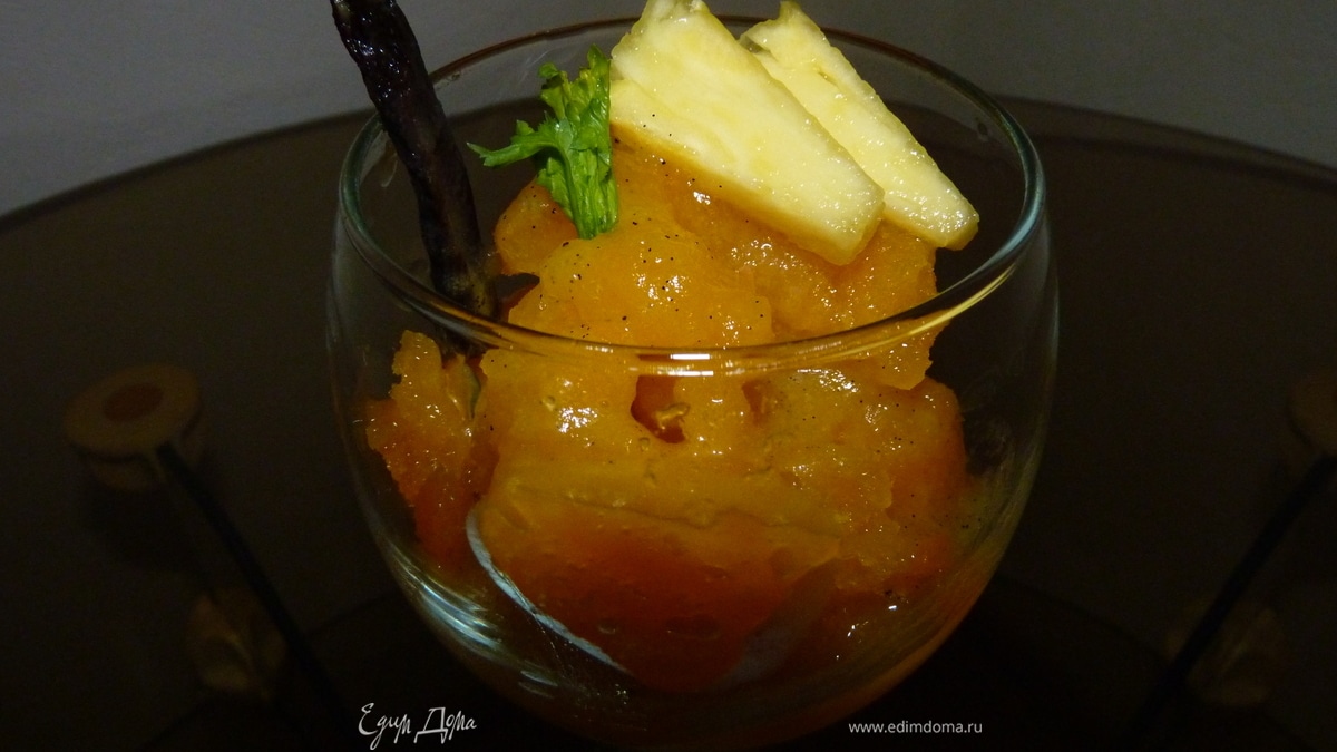 Манговый сорбет с ананасами
