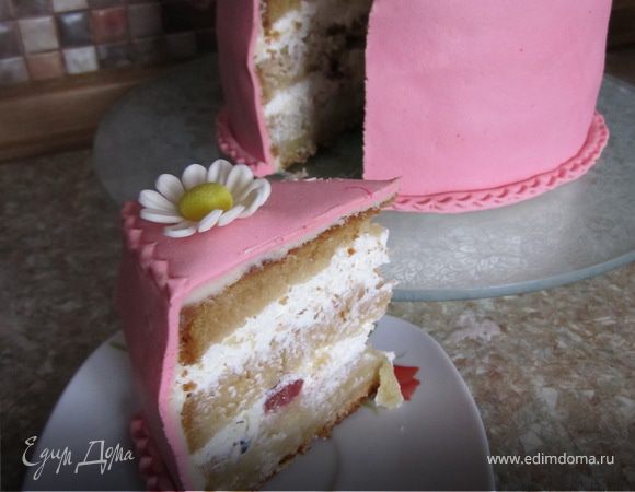 Торт "Бисквитно-сметанная вишня"