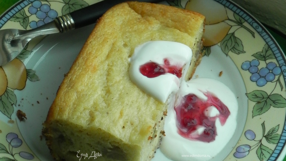 Творожная запеканочка с бананом)