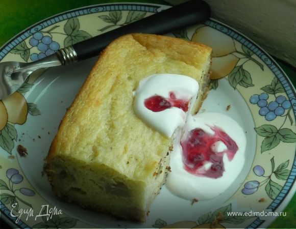 Творожная запеканочка с бананом)