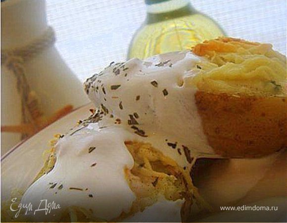 Лодочки из молодого картофеля с фетой Лодочки из молодого картофеля с фетой