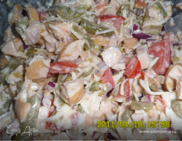 Салат «Стручки и сосиски» Салат «Стручки и сосиски»