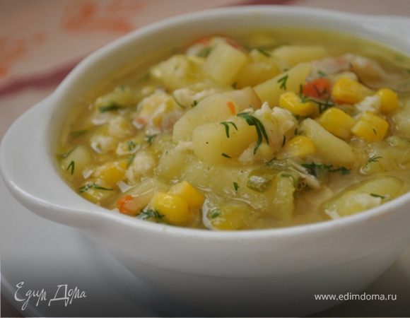 Похлебка с крабами и кукурузой