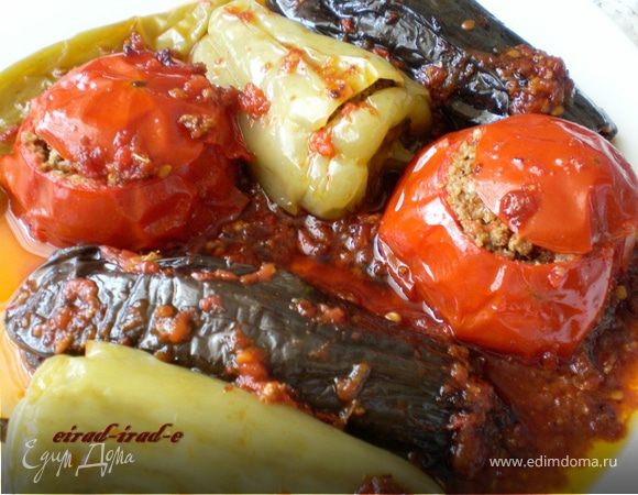 Бадымджан,бибяр,помидор долмасы