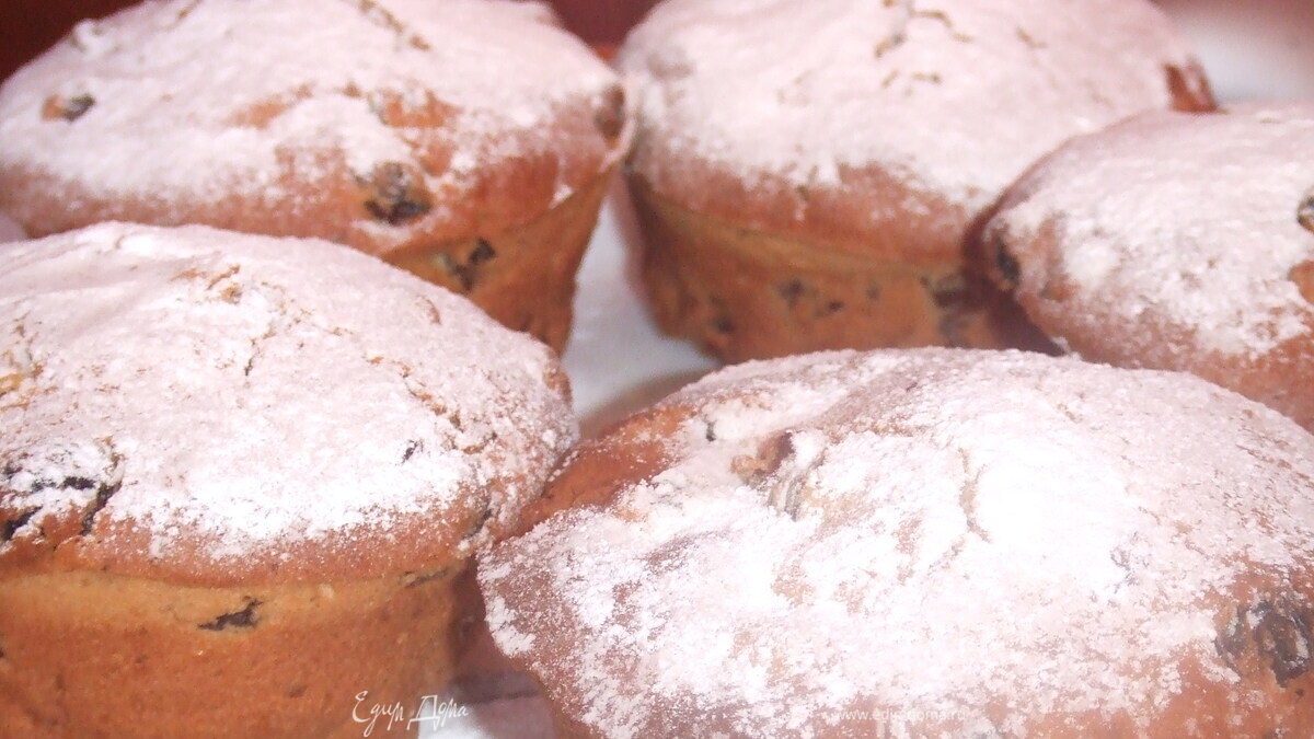 Маффины в сахарной пудре
